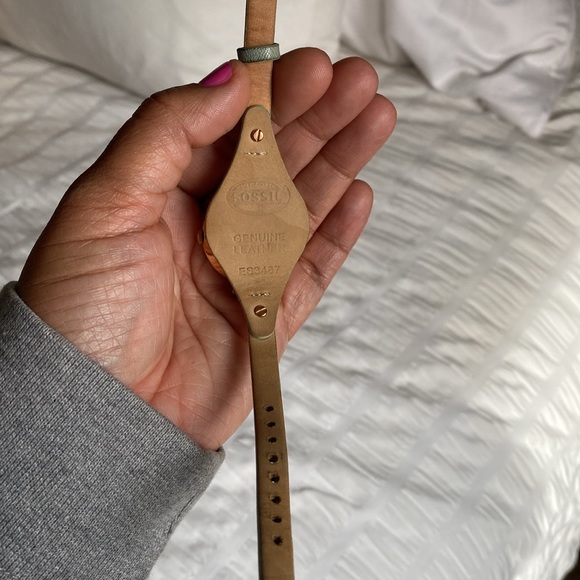 Fossil Georgia ES3467 Women's Mint Leather Analog Dial Quartz Wrist Watch - Picture 5 of 5